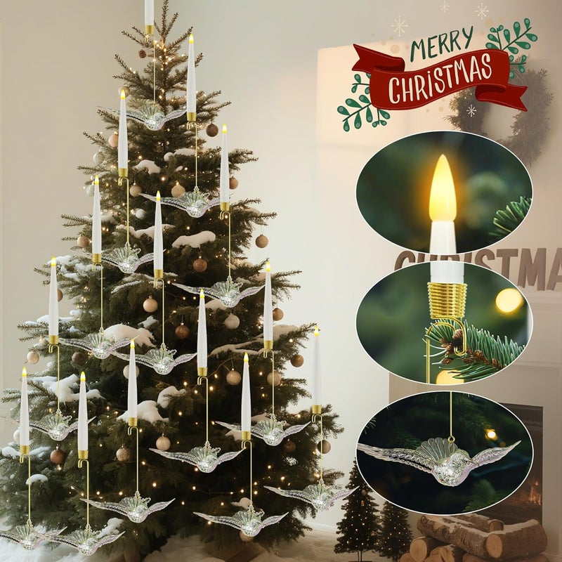 AFINETH Christmas Tree Candles with Remote, 6 Pack Battery Operated Christmas Candles, LED Candlesticks for Xmas Tree Decoration, Flickering Flameless Candle for New Year Home Party Decor, Hummingbird - Image 3